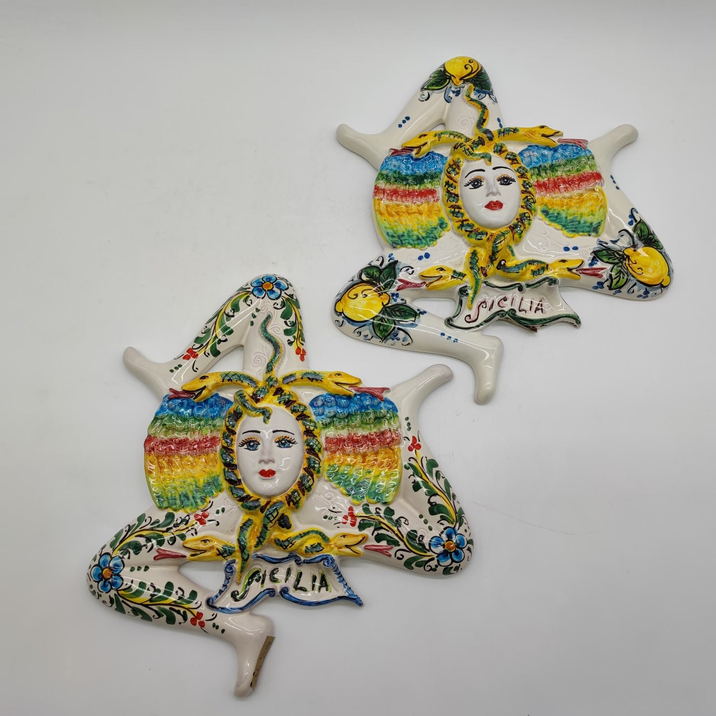 Handcrafted Sicilian Caltagirone Ceramics Trinacria