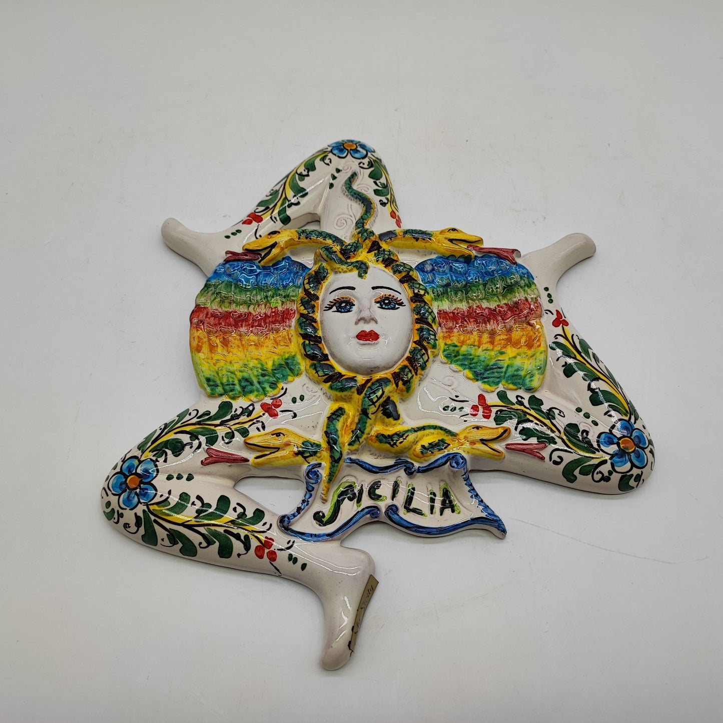 Handcrafted Sicilian Caltagirone Ceramics Trinacria