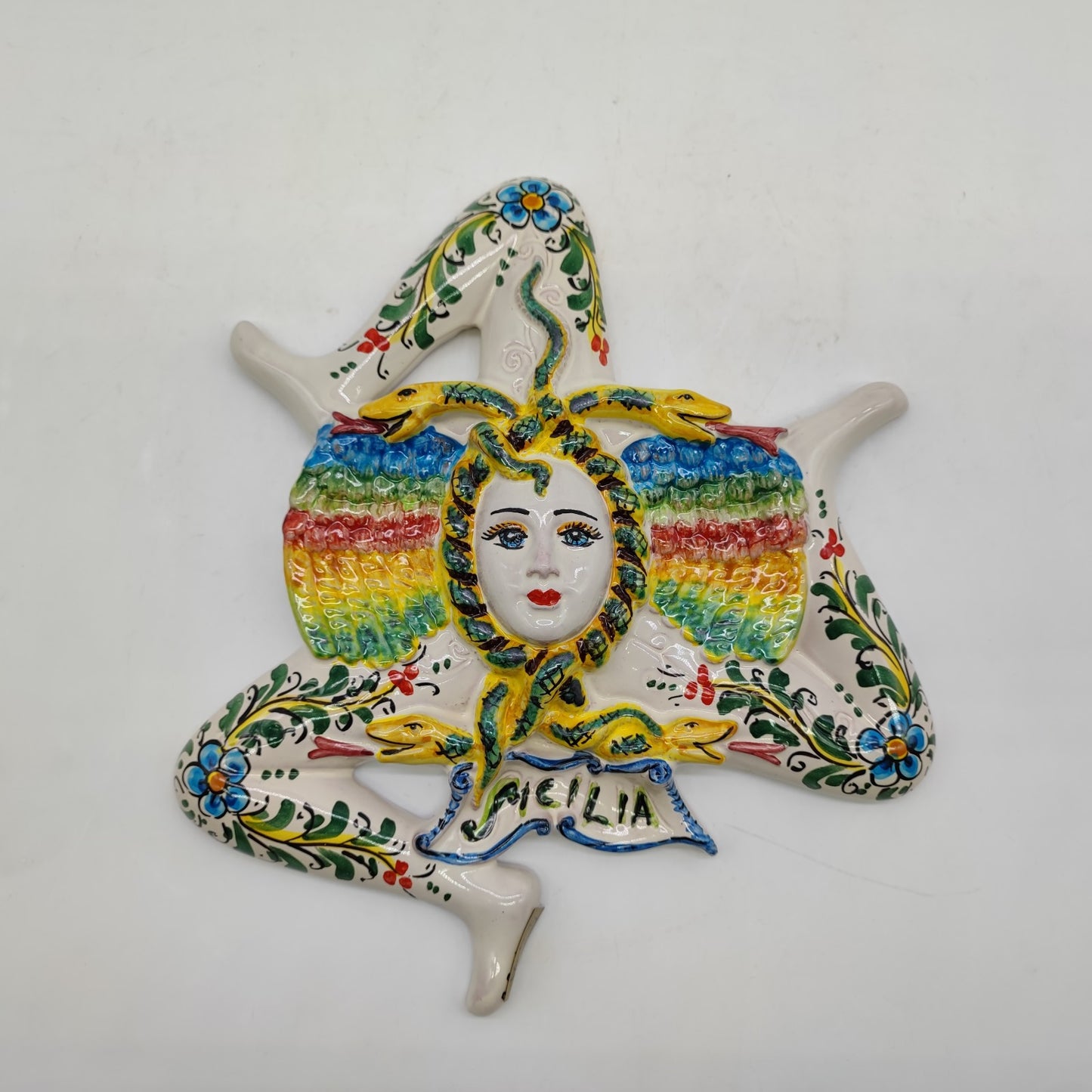 Handcrafted Sicilian Caltagirone Ceramics Trinacria