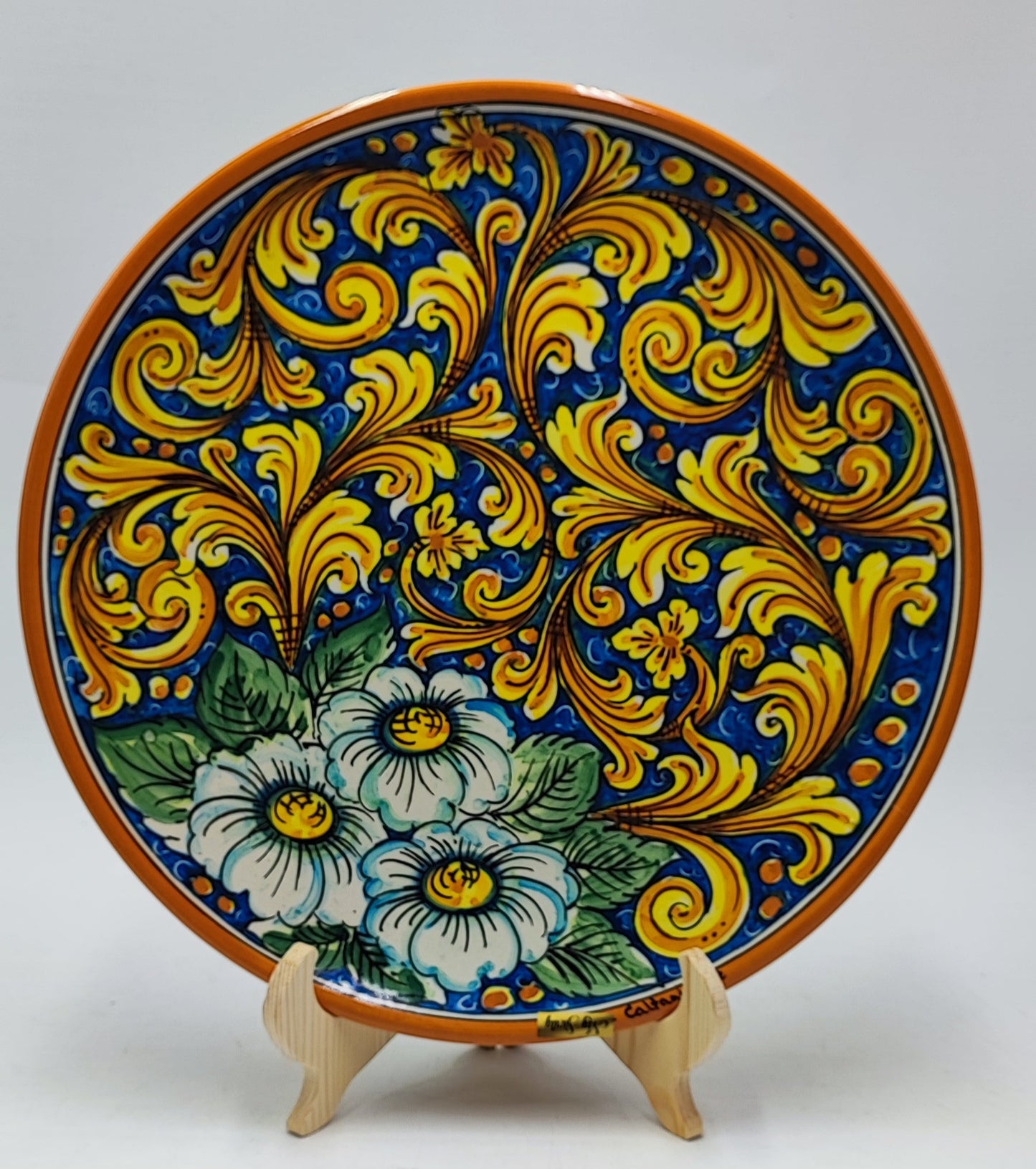 Elegant Caltagirone Ceramic Plates - Sicilian Art for a Unique Table Setting