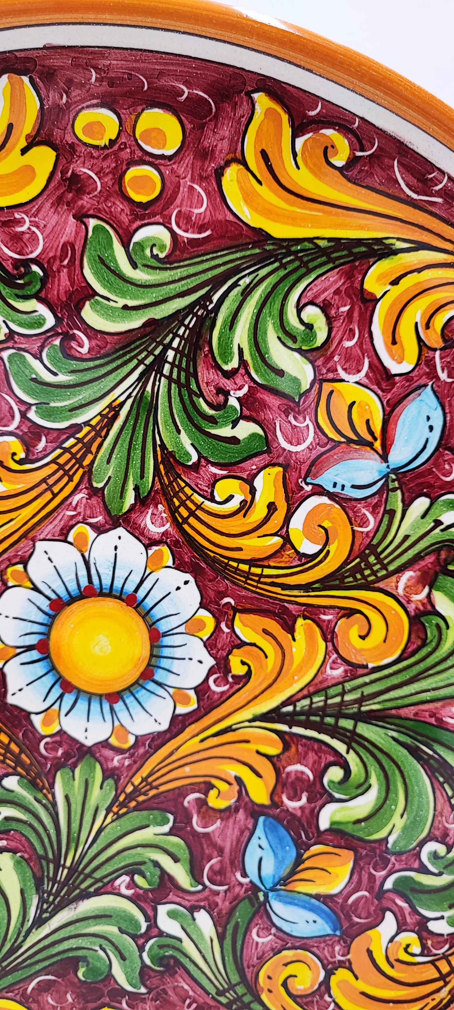 Elegant Caltagirone Ceramic Plates - Sicilian Art for a Unique Table Setting
