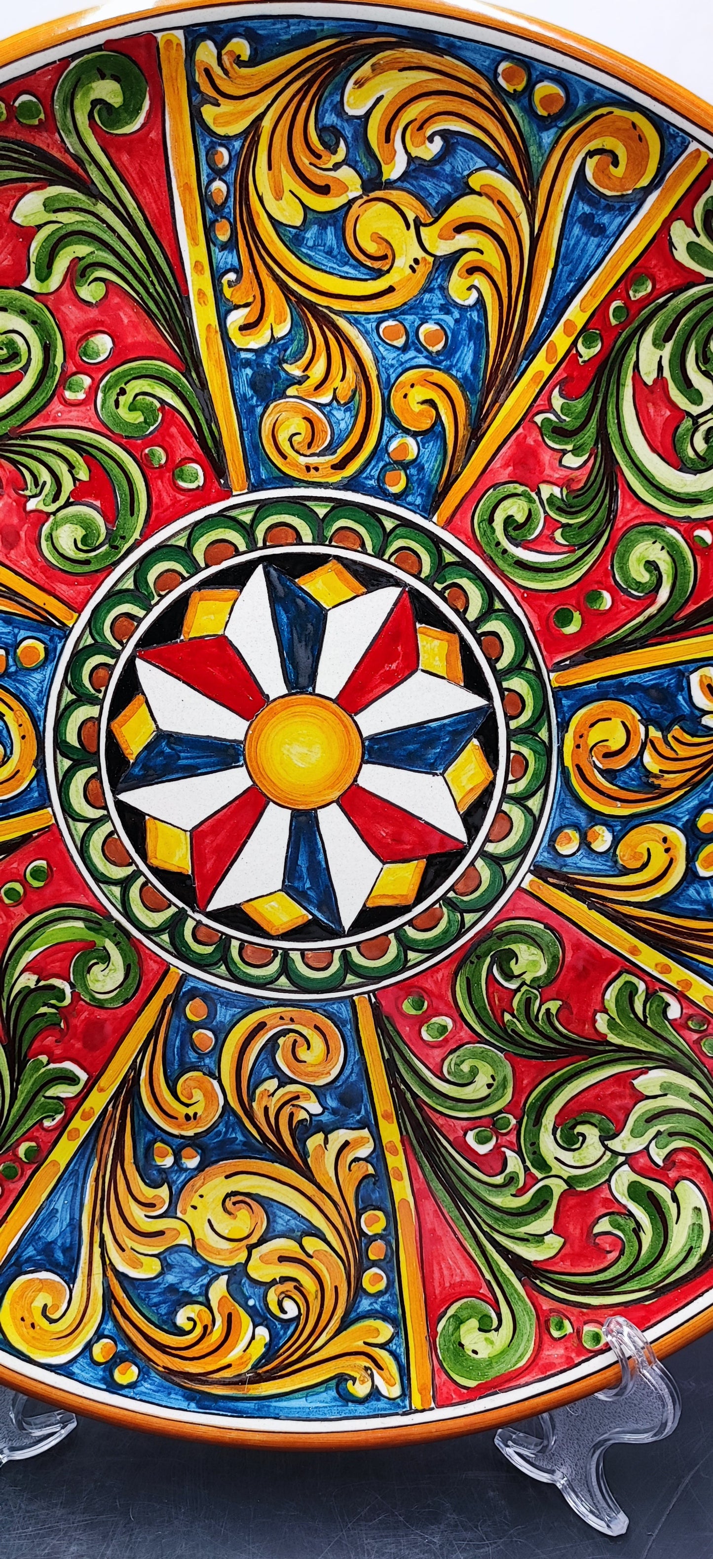 Caltagirone Ceramic handcrafted Baroque Plate 38 CM