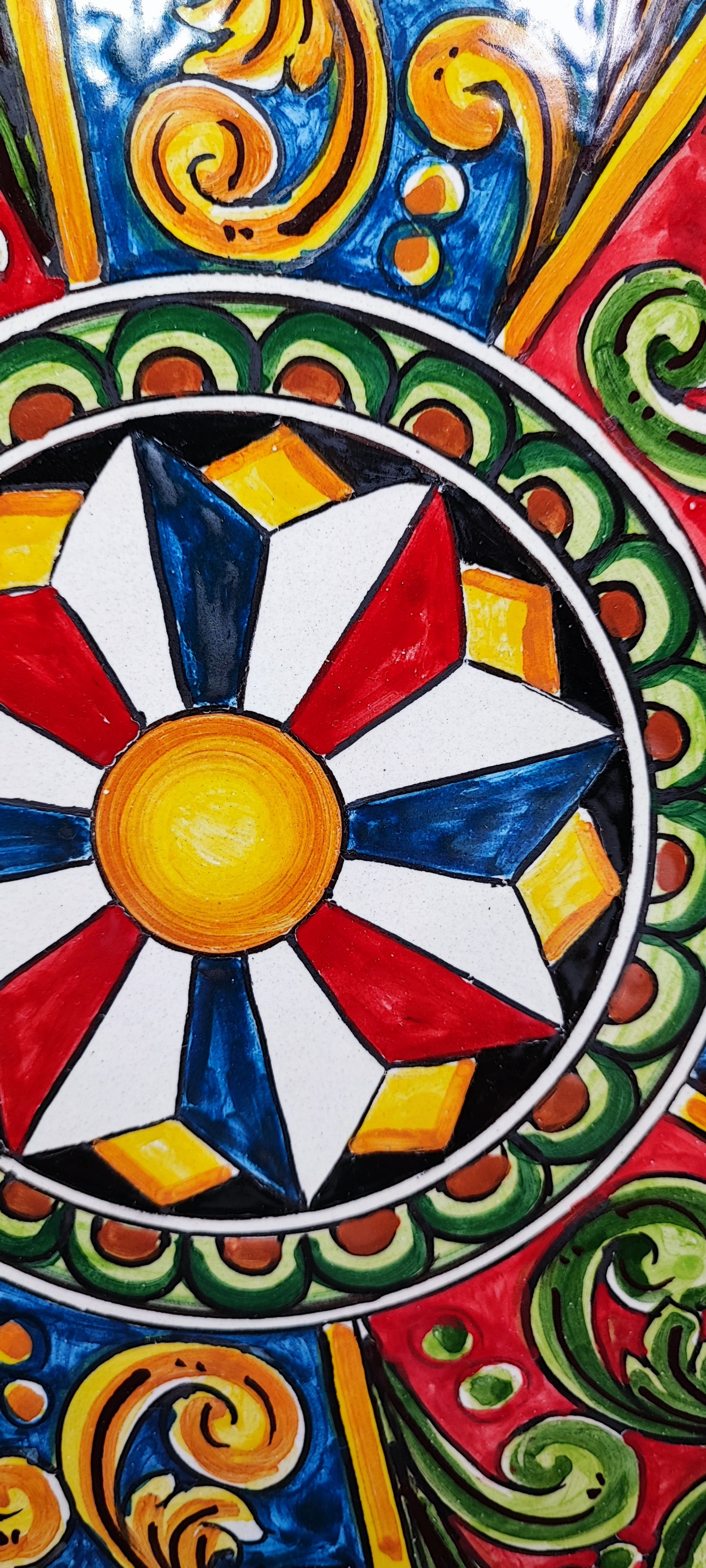 Caltagirone Ceramic handcrafted Baroque Plate 38 CM