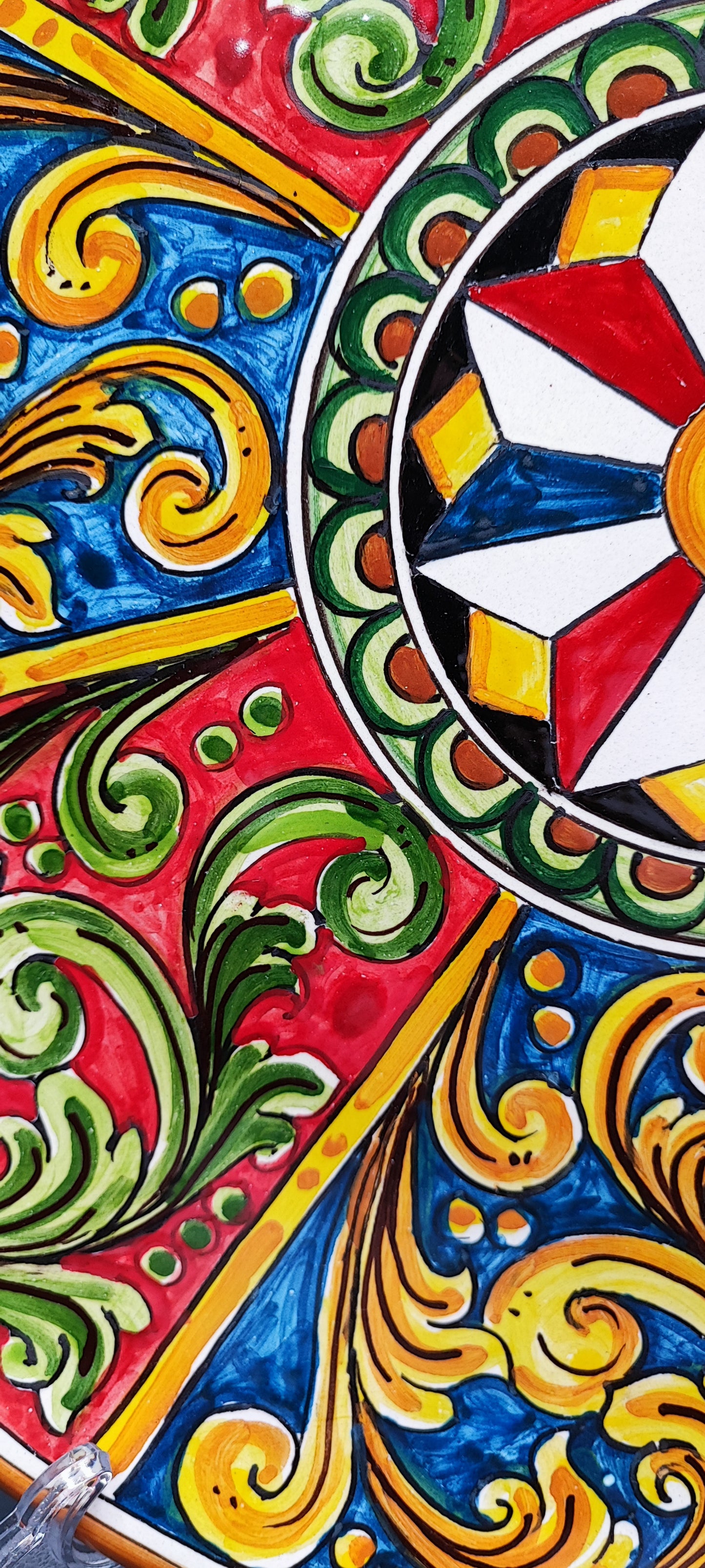Caltagirone Ceramic handcrafted Baroque Plate 38 CM