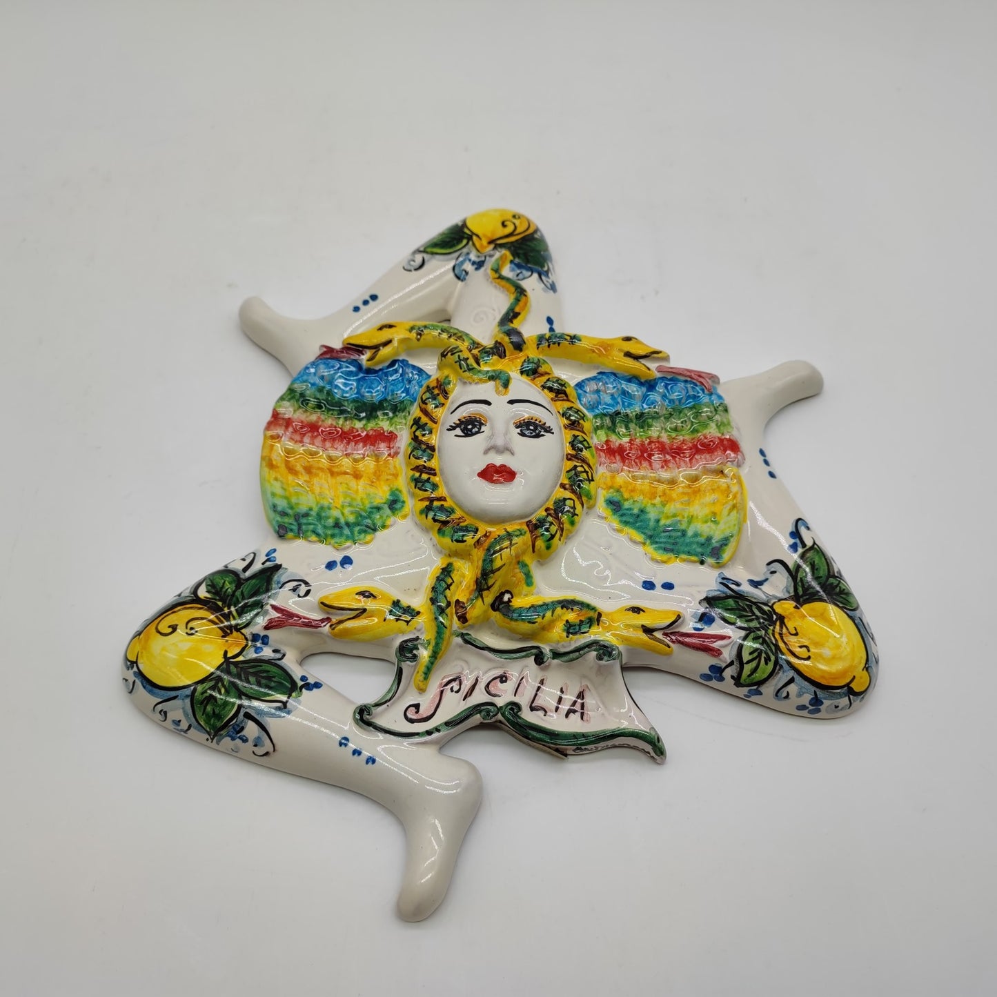 Handcrafted Sicilian Caltagirone Ceramics Trinacria