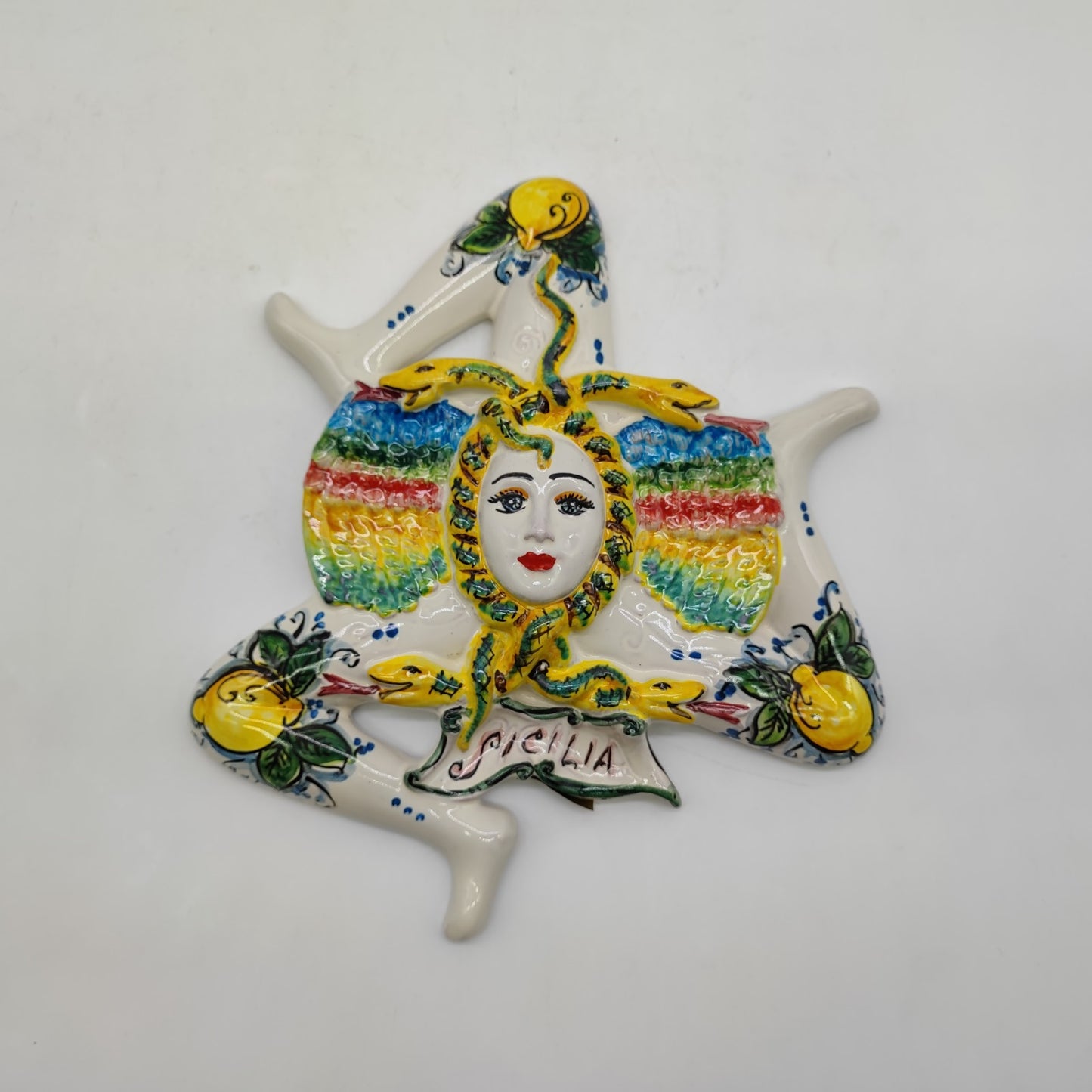 Handcrafted Sicilian Caltagirone Ceramics Trinacria