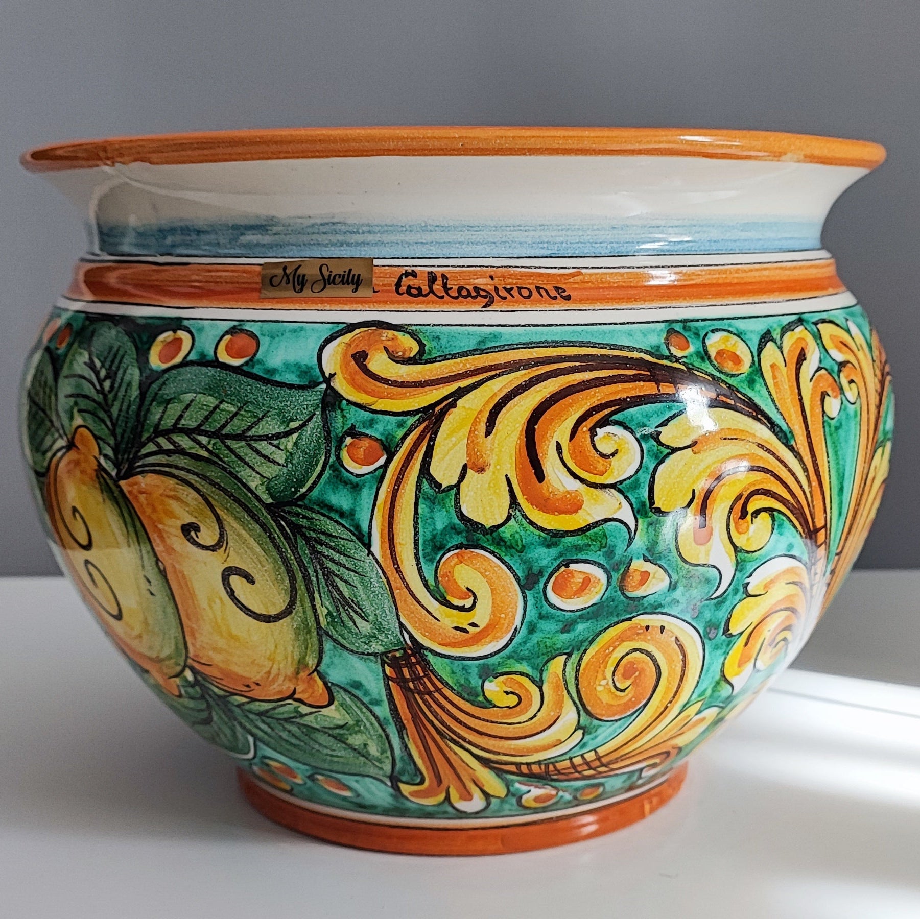 Italian Artisan Ceramic Vase Holder