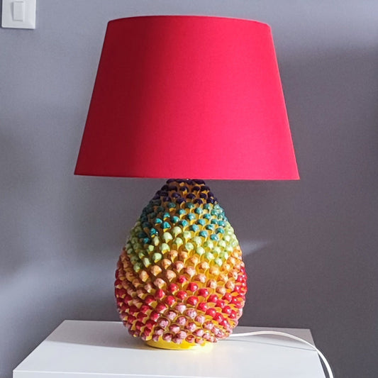 Handcrafted ceramic pinecone lamp