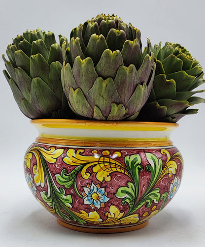 Handcrafted Caltagirone Ceramic Vase Holder- Hand-painted Beauty