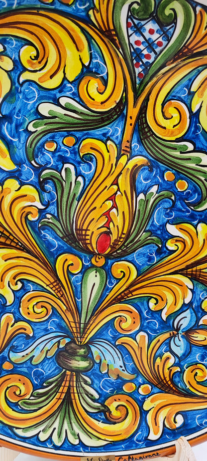 Elegant Caltagirone Ceramic Plates - Sicilian Art for a Unique Table Setting