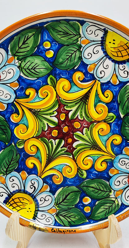 Elegant Caltagirone Ceramic Plates - Sicilian Art for a Unique Table Setting