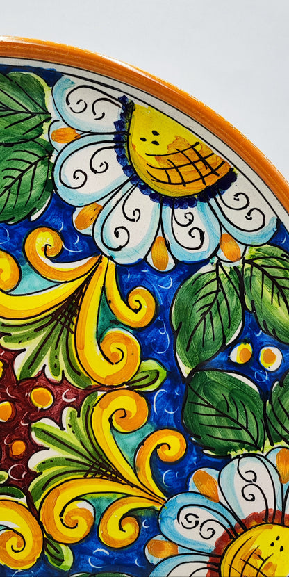 Elegant Caltagirone Ceramic Plates - Sicilian Art for a Unique Table Setting