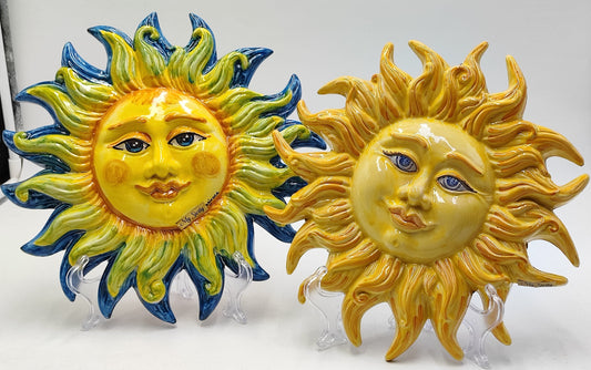 Caltagirone Ceramic Sun Wall Decor – Ø 29/30 cm (11.4"–11.8")