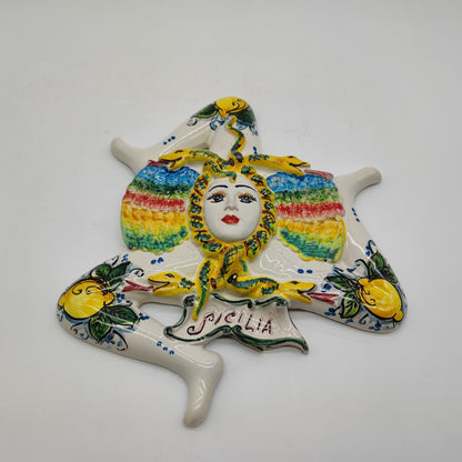 Handcrafted Sicilian Caltagirone Ceramics Trinacria