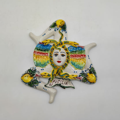 Handcrafted Sicilian Caltagirone Ceramics Trinacria