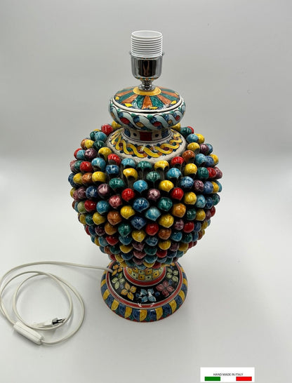 Lampada in ceramica siciliana fatta a mano 