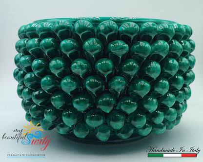 Splendido vaso a forma di Pigna di Caltagirone 22/23 dia